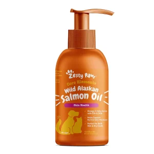 Dầu Cá Hồi Zesty Paws Hỗ Trợ Dưỡng Lông & Tăng Cường Đề Kháng Chó Mèo (Mỹ)